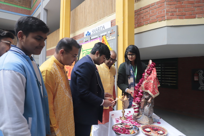 Vasant Panchami Saraswati Puja Sharda World School  Saraswati Puja Ceremony SWS  Vasant Panchami Dance Performance Students  Netaji Subhas Chandra Bose Jayanti Tribute SWS  Cultural Celebration at Sha